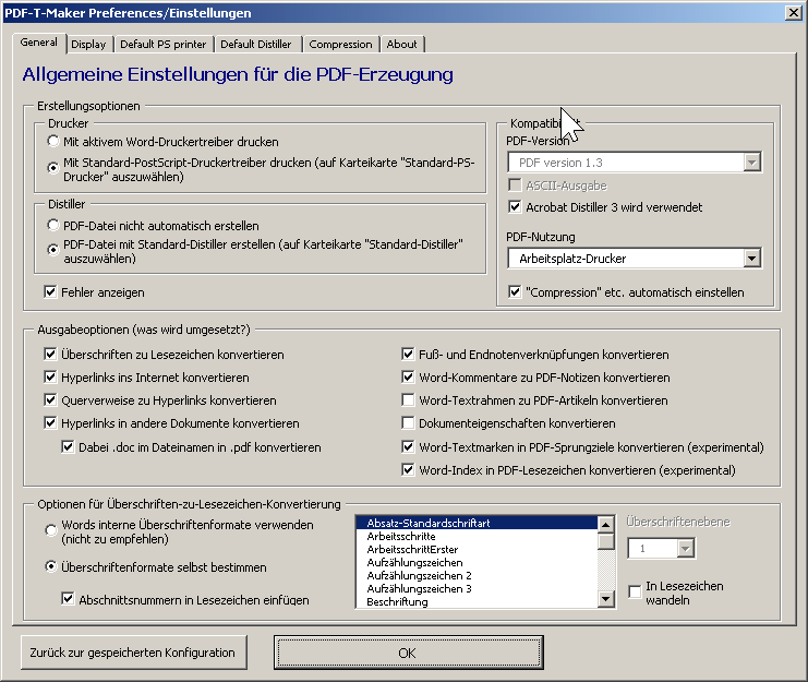 (Dialogfenster für PDF-T-Maker-Einstellungen) (Dialogfenster für PDF-T-Maker-Einstellungen)